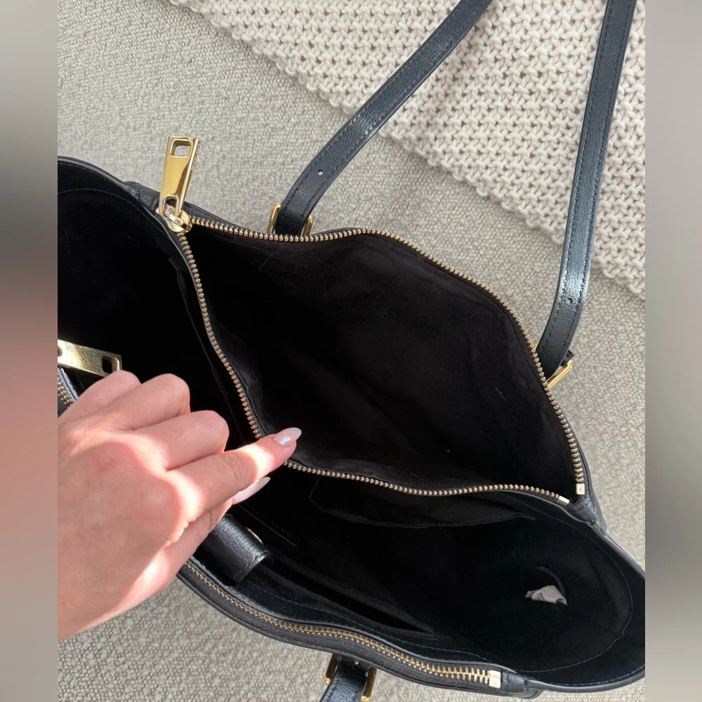 Marc Jacobs Black Tote with Gold Accents